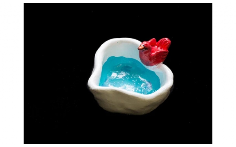 Heart Shaped Bird Bath using Plus Air Dry Clay